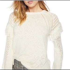 BCBG fringe trimmed sweater
